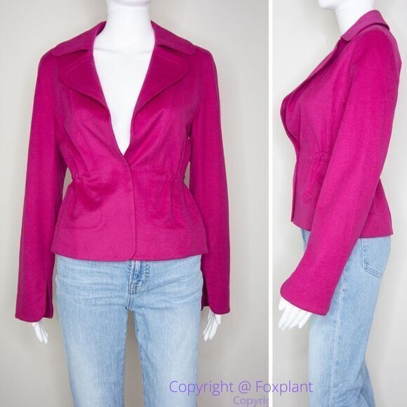 Akris Punto Barbie pink jacket with cinch, size 8 - Picture 2 of 16